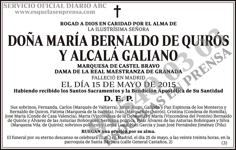 María Bernaldo de Quirós y Alcalá Galiano